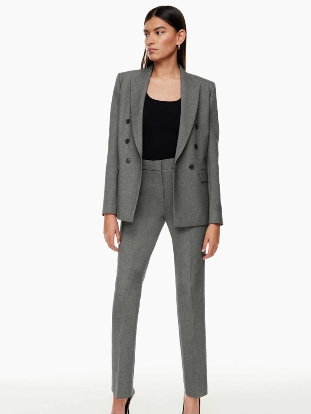 NWOT Aritzia Babaton Publish High Rise Bootcut Dark Heather Grey Trousers Size 6